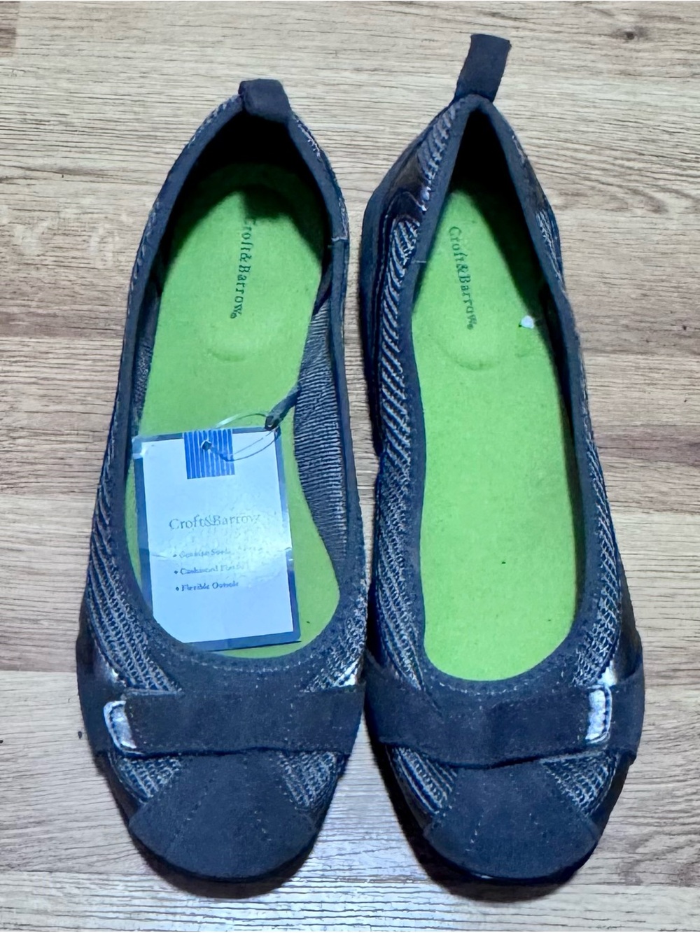 Croft & Barrow Gray Slip-On Sporty Dress Flats, Size 8.5, NEW